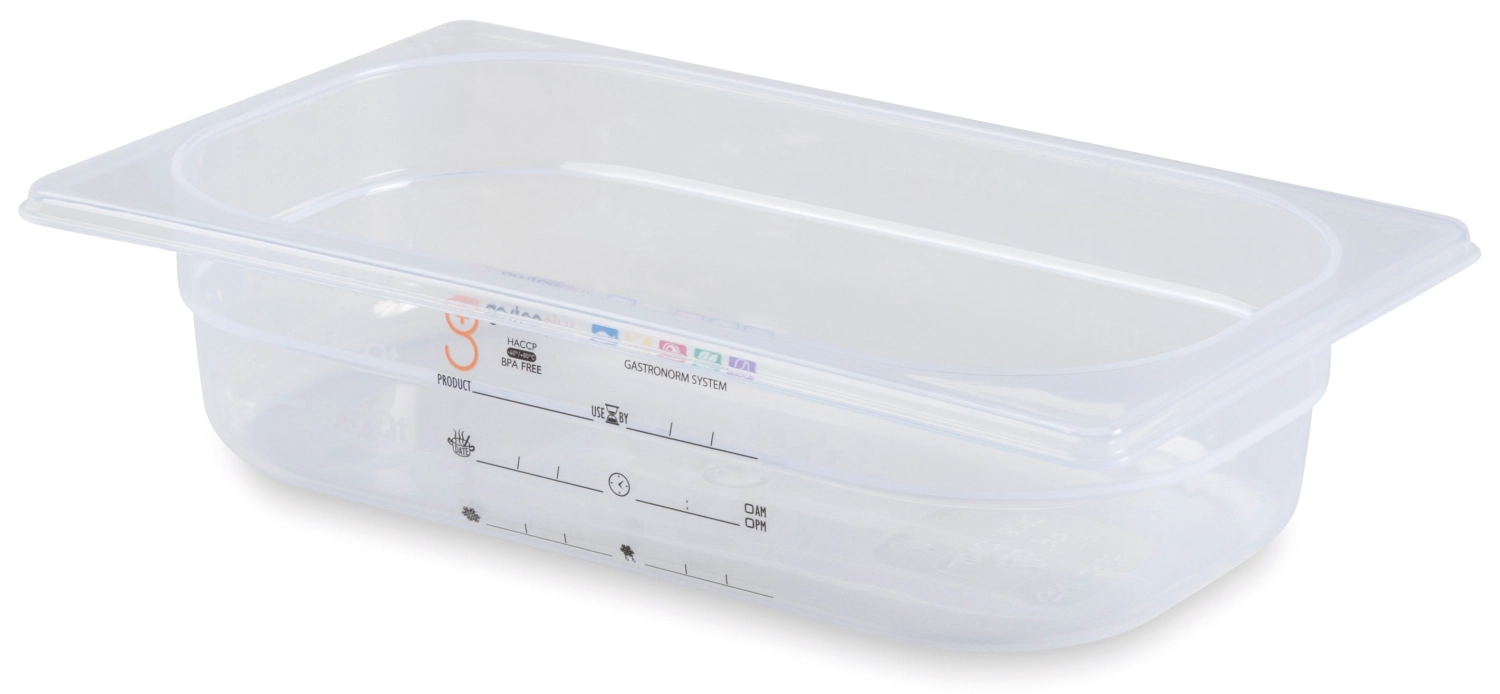 GN1/4 bac PP 65mm 1.8lt gradué peut être étiqueté