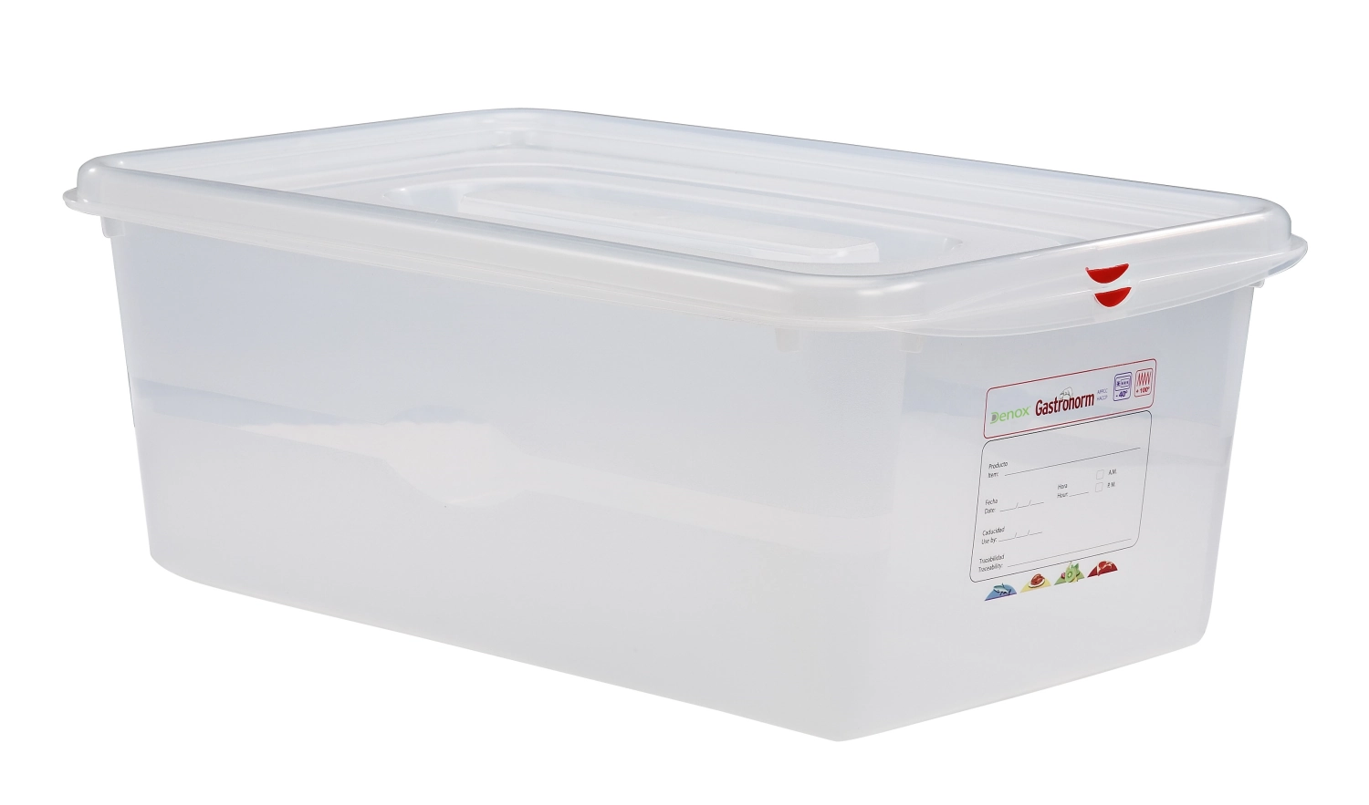 Frischhaltebox GN1/1 20cm 28lt mit Deckel und Clips
