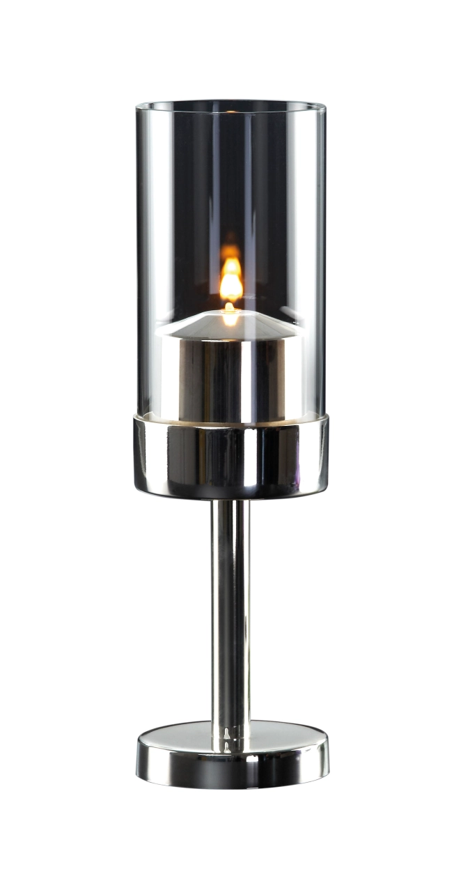 Tischlampe Iblis nickel shiny D8cm H28cm