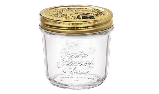 Quattro Stationi Einmachglas breit mit Deckel 25cl
