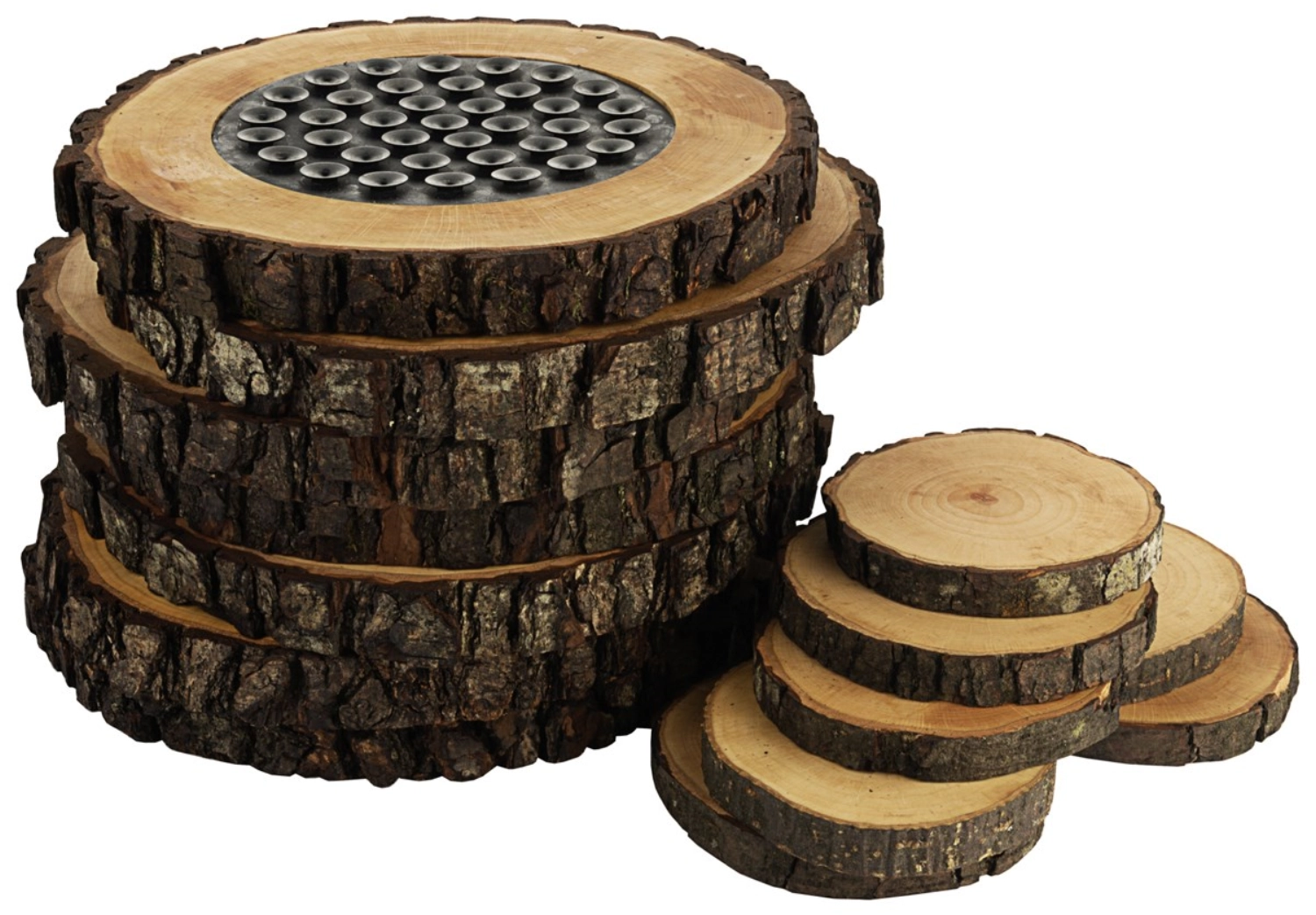 14 tlg. Set PURE NATURE Wooden Plattform D24cm und D10cm