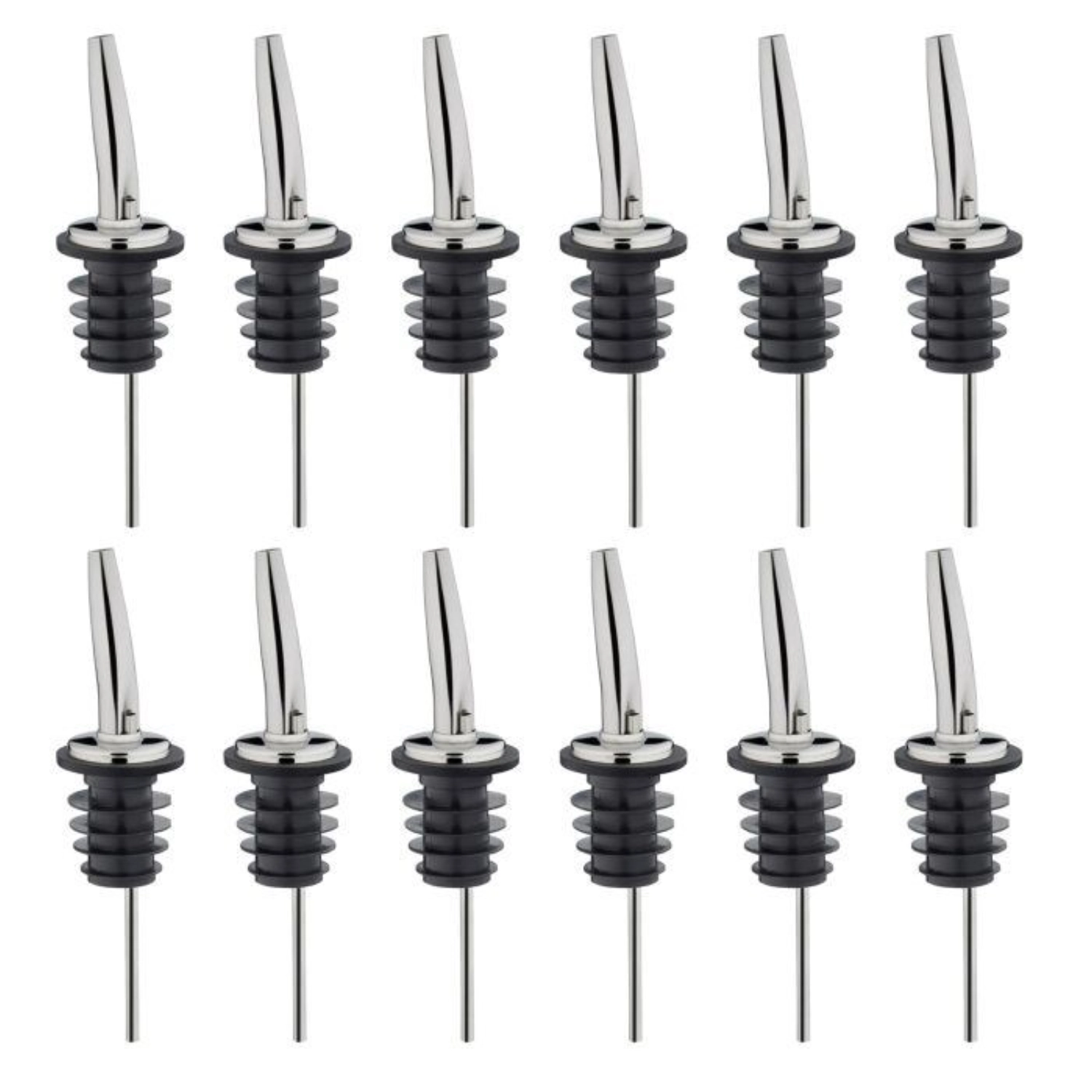 Présentoir 12 pcs. bec verseur inox gastro, bouchon pe