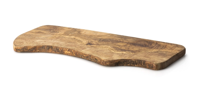 Planche à découper en bois d'olivier avec écorce