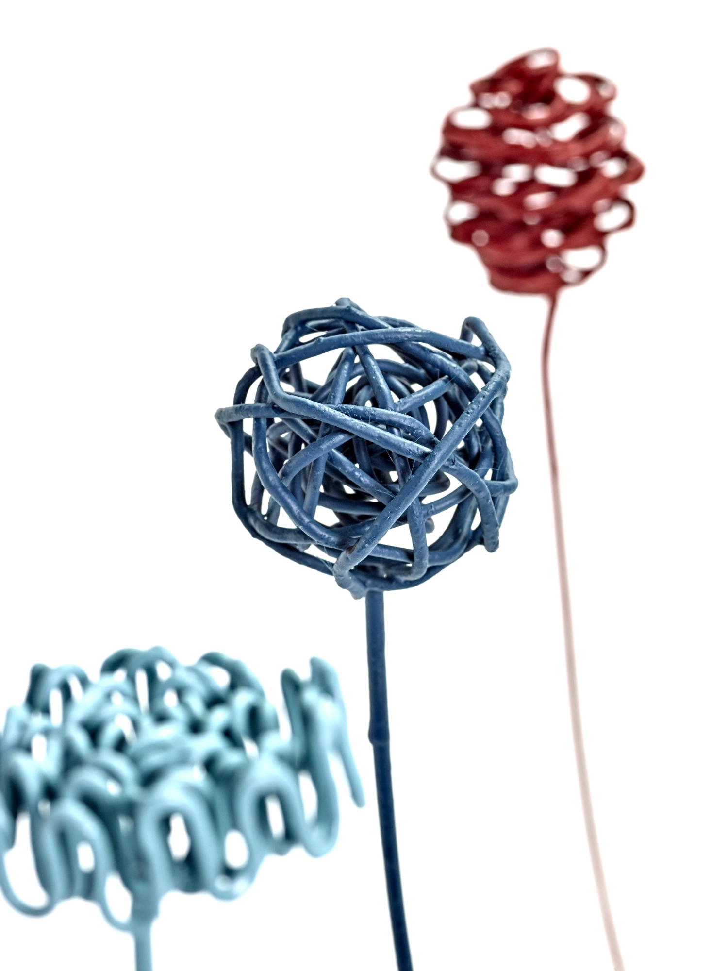 7er Set Metal sculptures Drahtblumen Ciuriddu