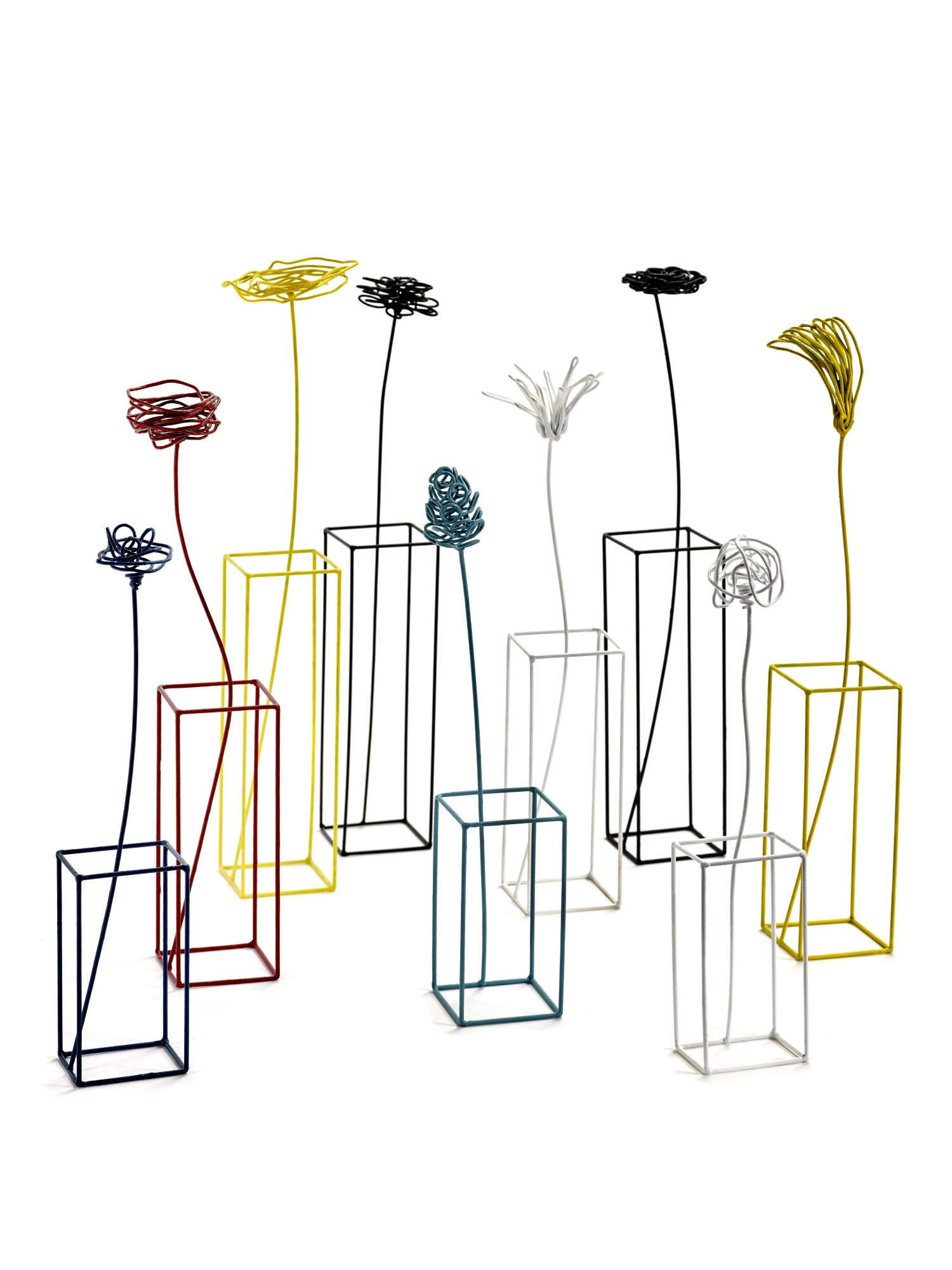 9er Set Metal sculptures Drahtblumen Ciuriddu