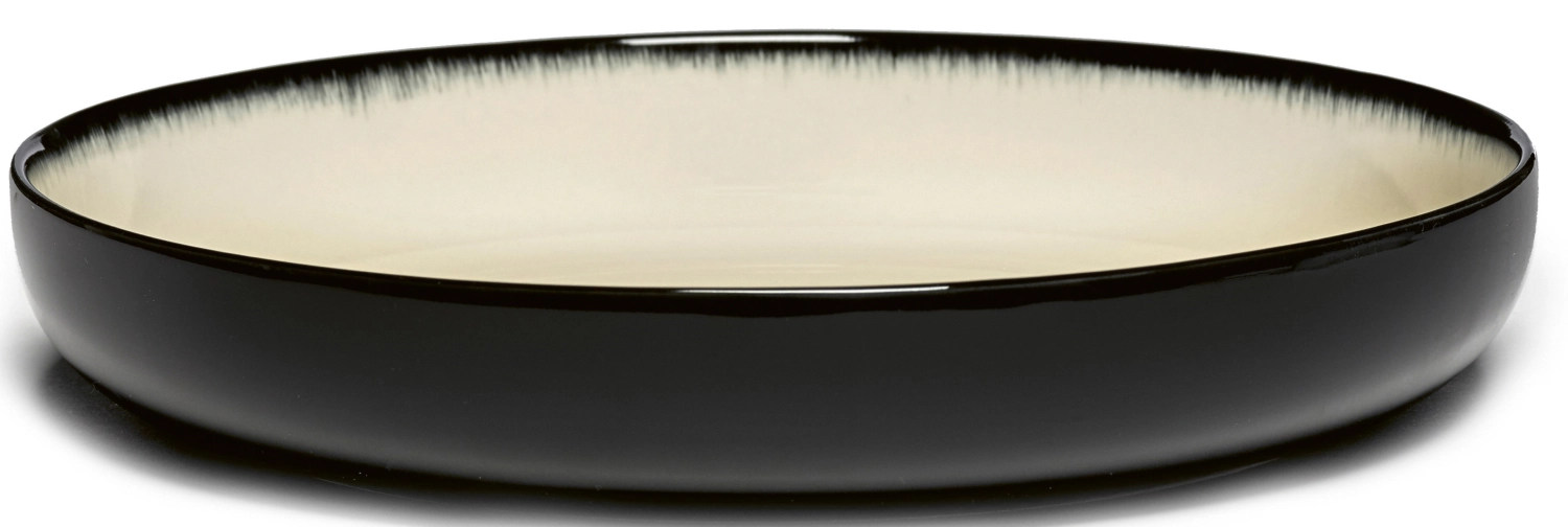 Ann Demeulem. De Assiette haute D24 cm Dé Off-White Black Va