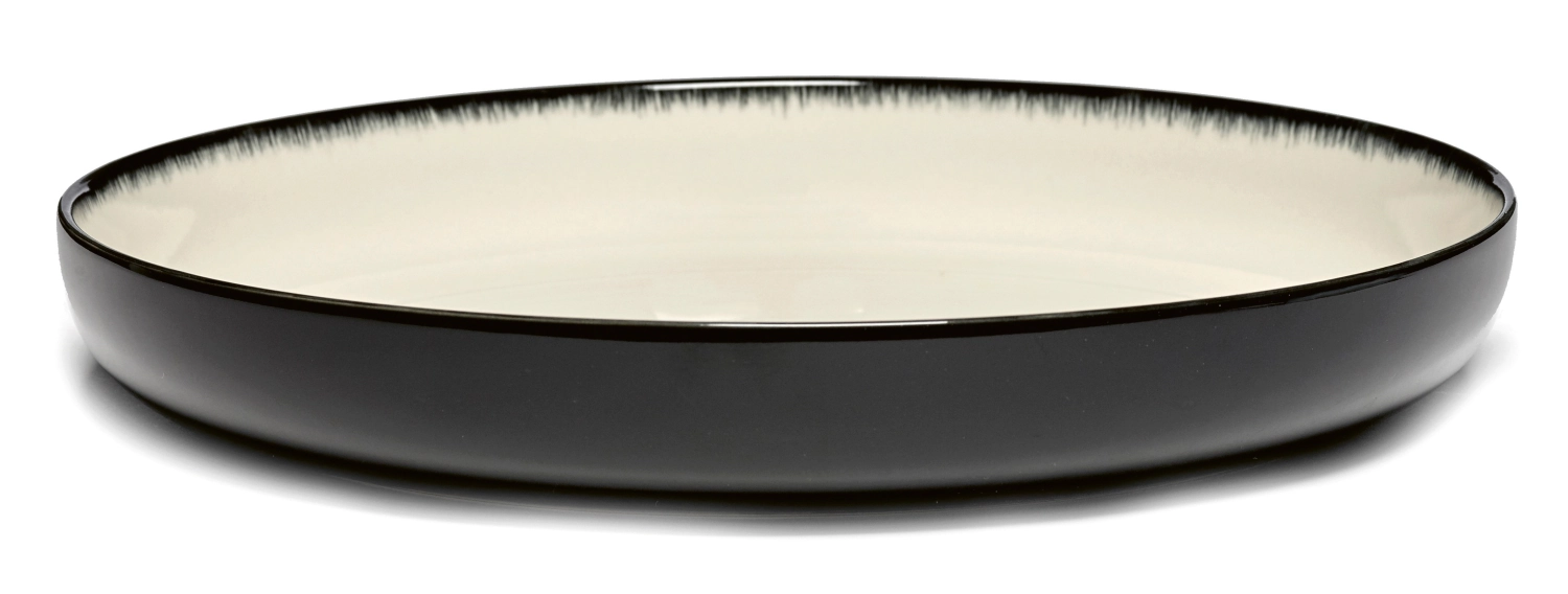 Ann Demeulem. De Assiette haute D27 cm Dé Off-White Black Va