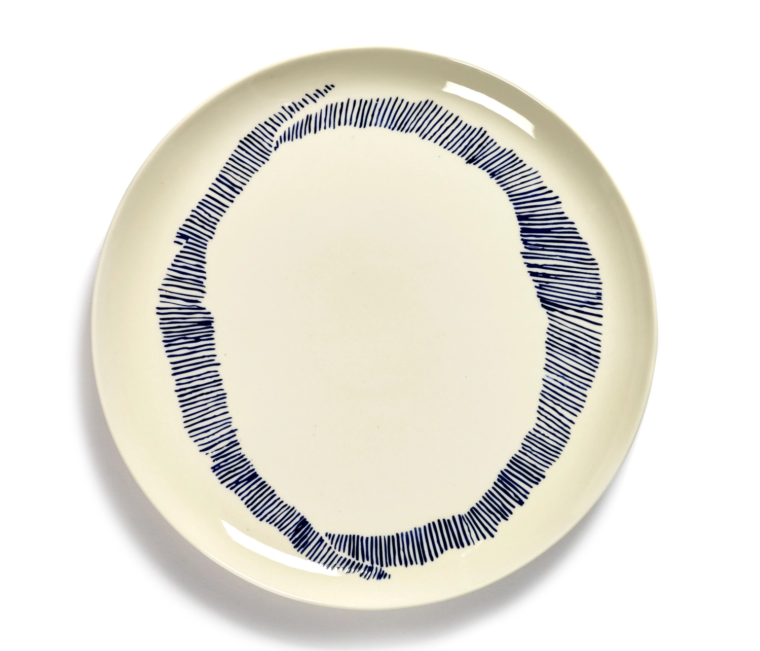 Otto. Feast Assiette 26.5x26.5x2cm White Swirl-Stripes Blue