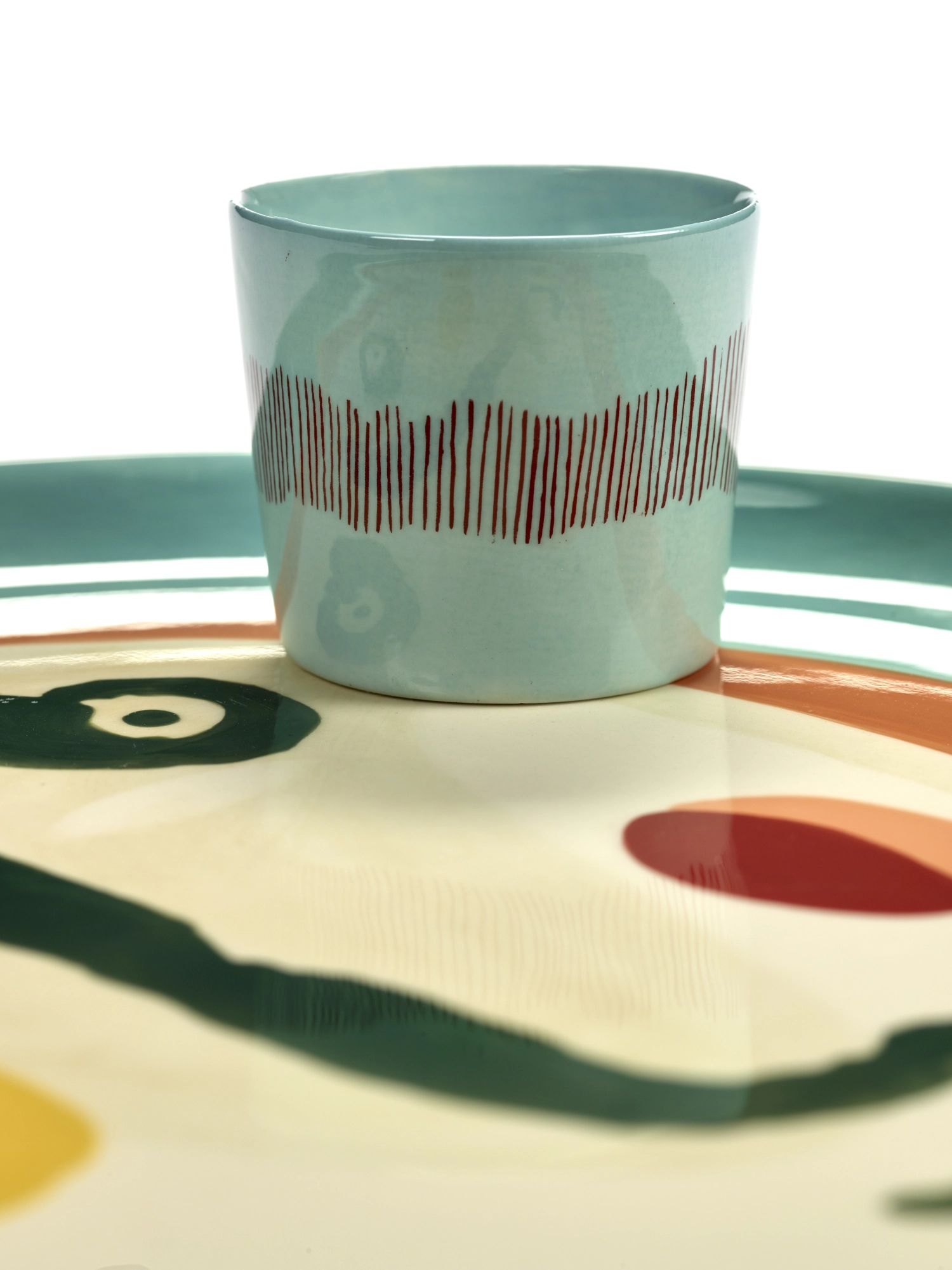 Otto. Feast Espressotasse 15 Cl Azure Swirl-Stripes Red