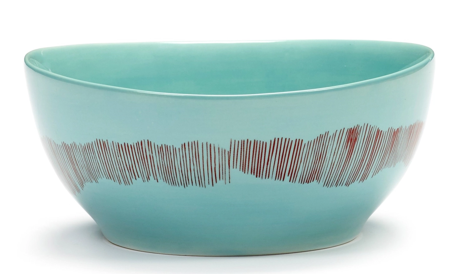 Otto. Feast Schüssel 16x16x7.5cm Azure Swirl-Stripes Red