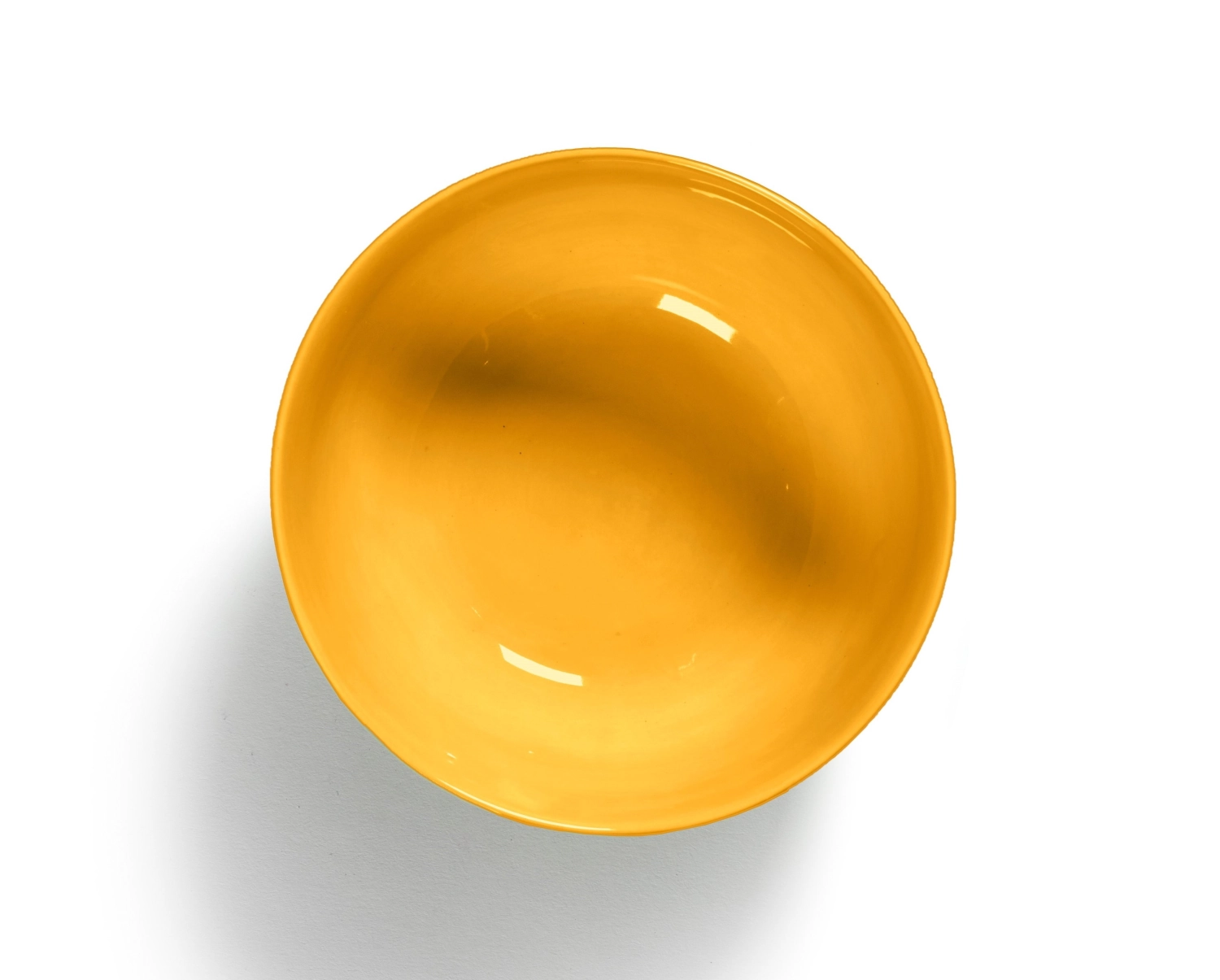 Otto. F. Schüssel 16x16x7.5cm Sunny Yellow Swirl-Stripes Red