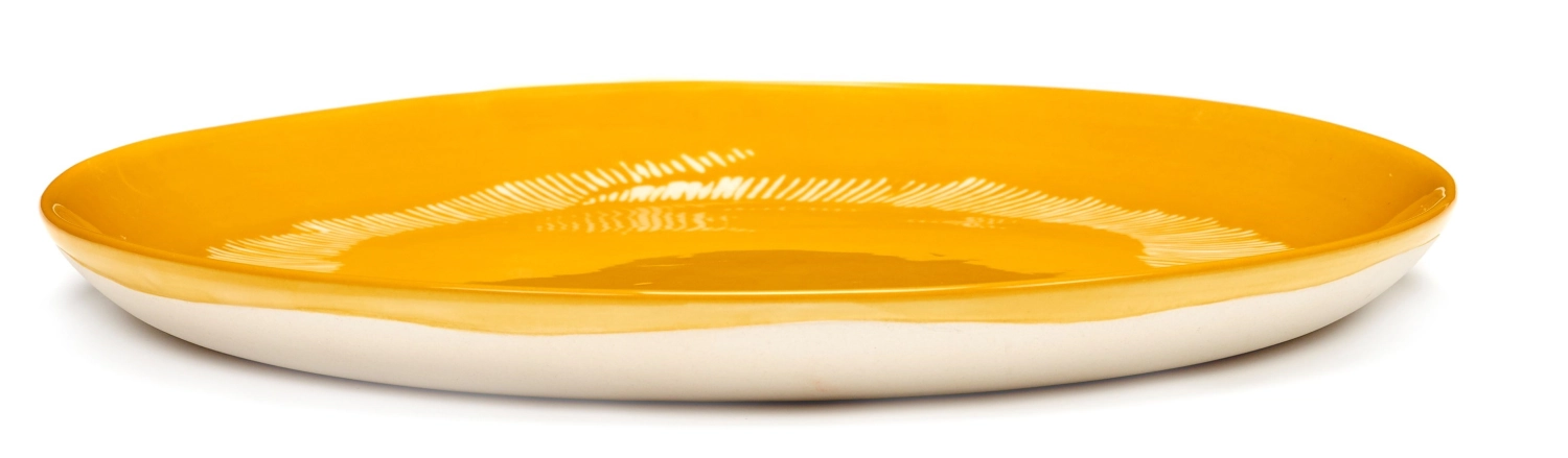 Otto. F. Teller 22.5x22.5x2cm Sunny Yellow Swirl-Stripes Whi