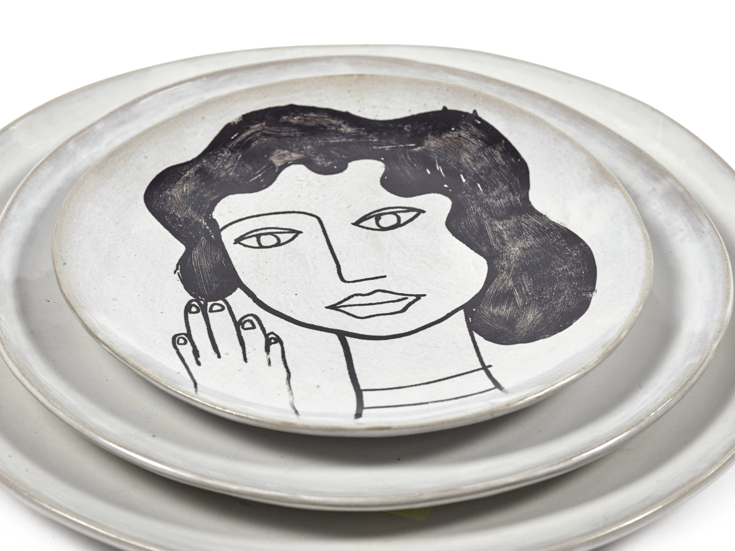 La Mère Assiette M D20 H2 cm Off White/Black