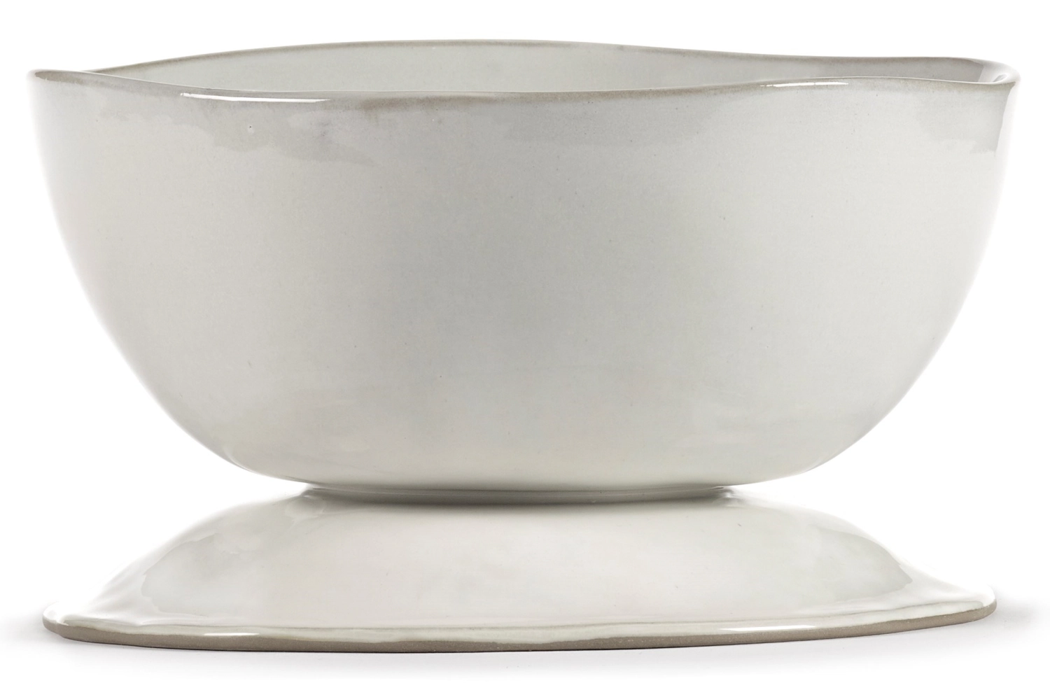 La Mère saladier haut sur pied L D20.5 H13 cm Off White