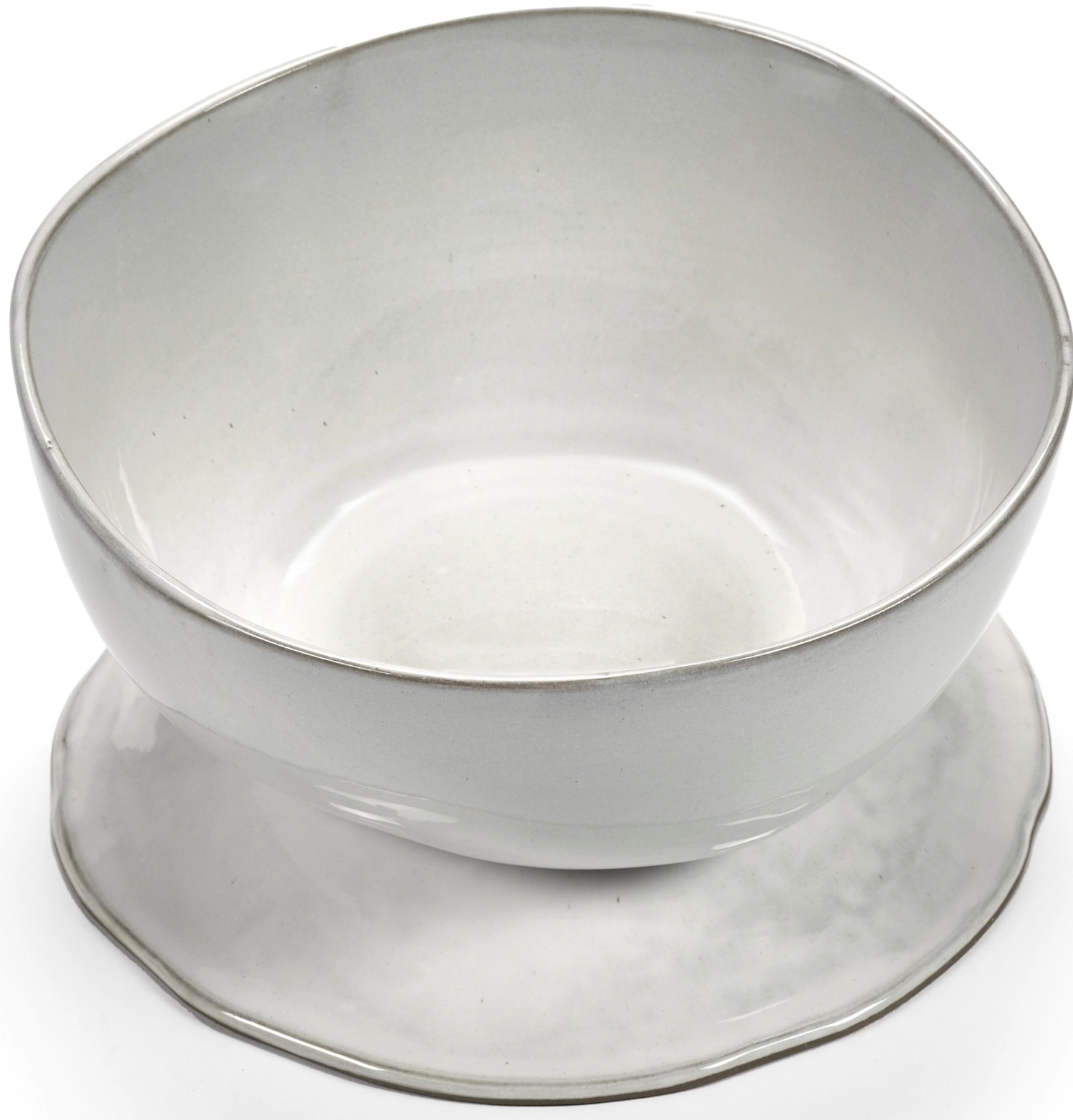 La Mère saladier haut sur pied L D20.5 H13 cm Off White