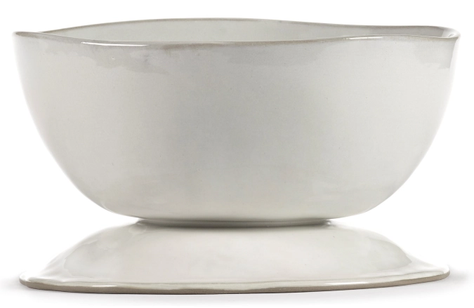 La Mère Schüssel hoch auf Fuss L D20.5 H13 cm Off White