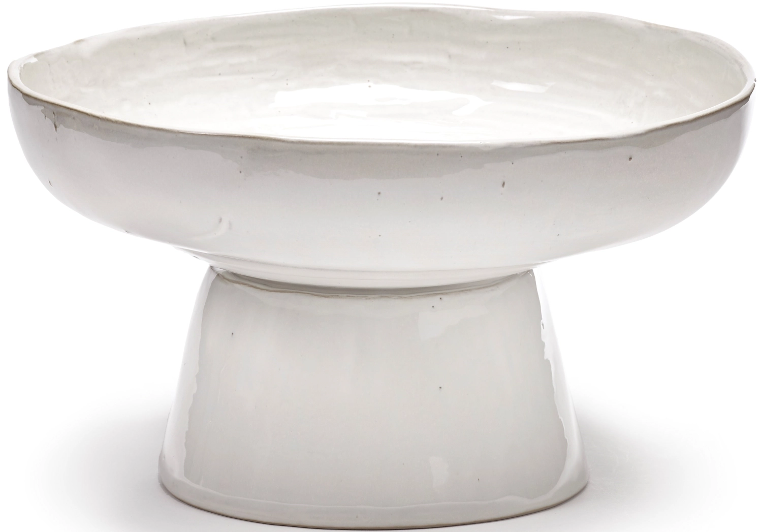 La Mère Servierplatte auf Fuss D31 H18 cm Off White