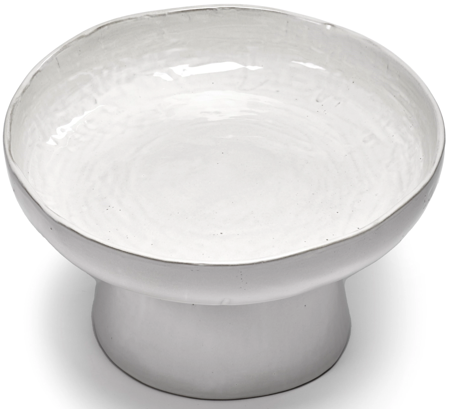 La Mère Servierplatte auf Fuss D31 H18 cm Off White