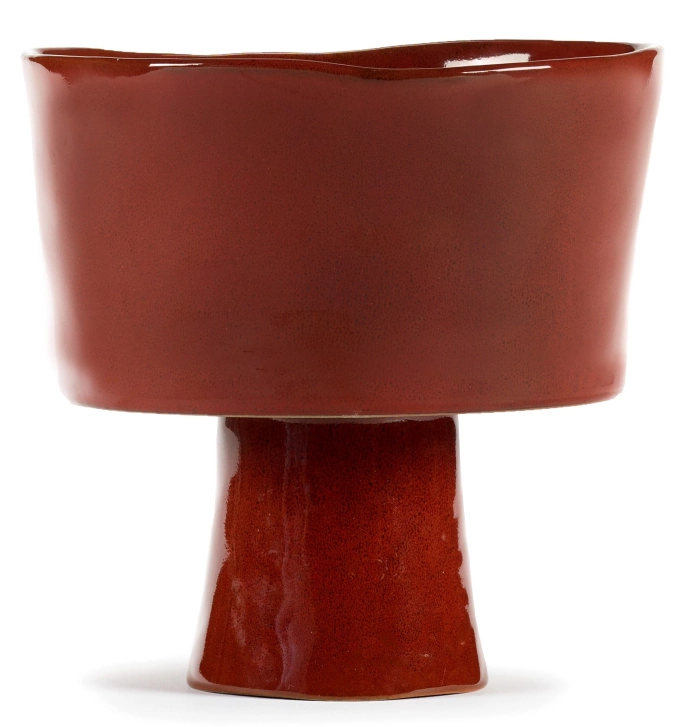 La Mère saladier haut sur pied D18 H16.5 cm Venetian Red
