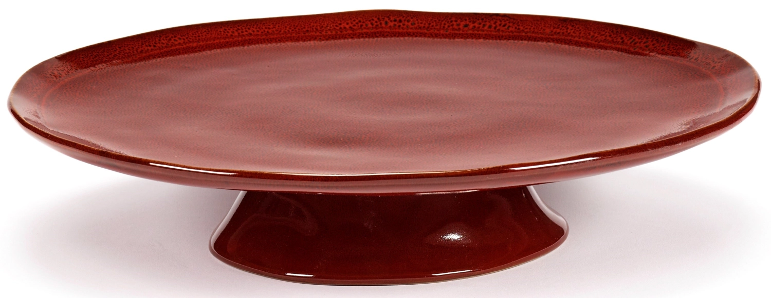 La Mère assiette grande sur pied D30.5 H6cn Venetian Red