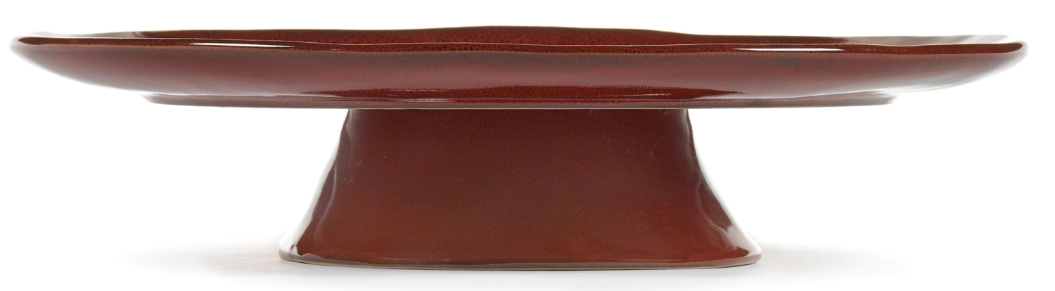 La Mère assiette grande sur pied D30.5 H6cn Venetian Red