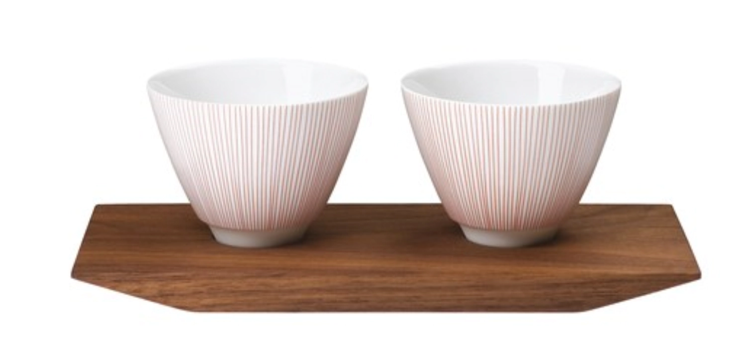 Soda Red 2er-Set Amuse-Bouche Schälchen auf Tablett