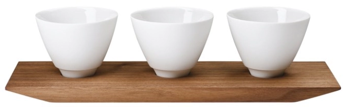 Velvet set de 3 coupelles amuse-bouche sur plateau