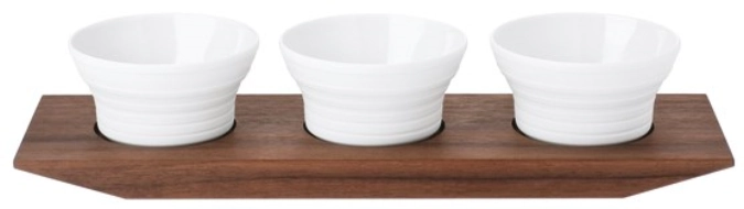 Pulse set de 3 coupelles à sel et à épices sur plateau