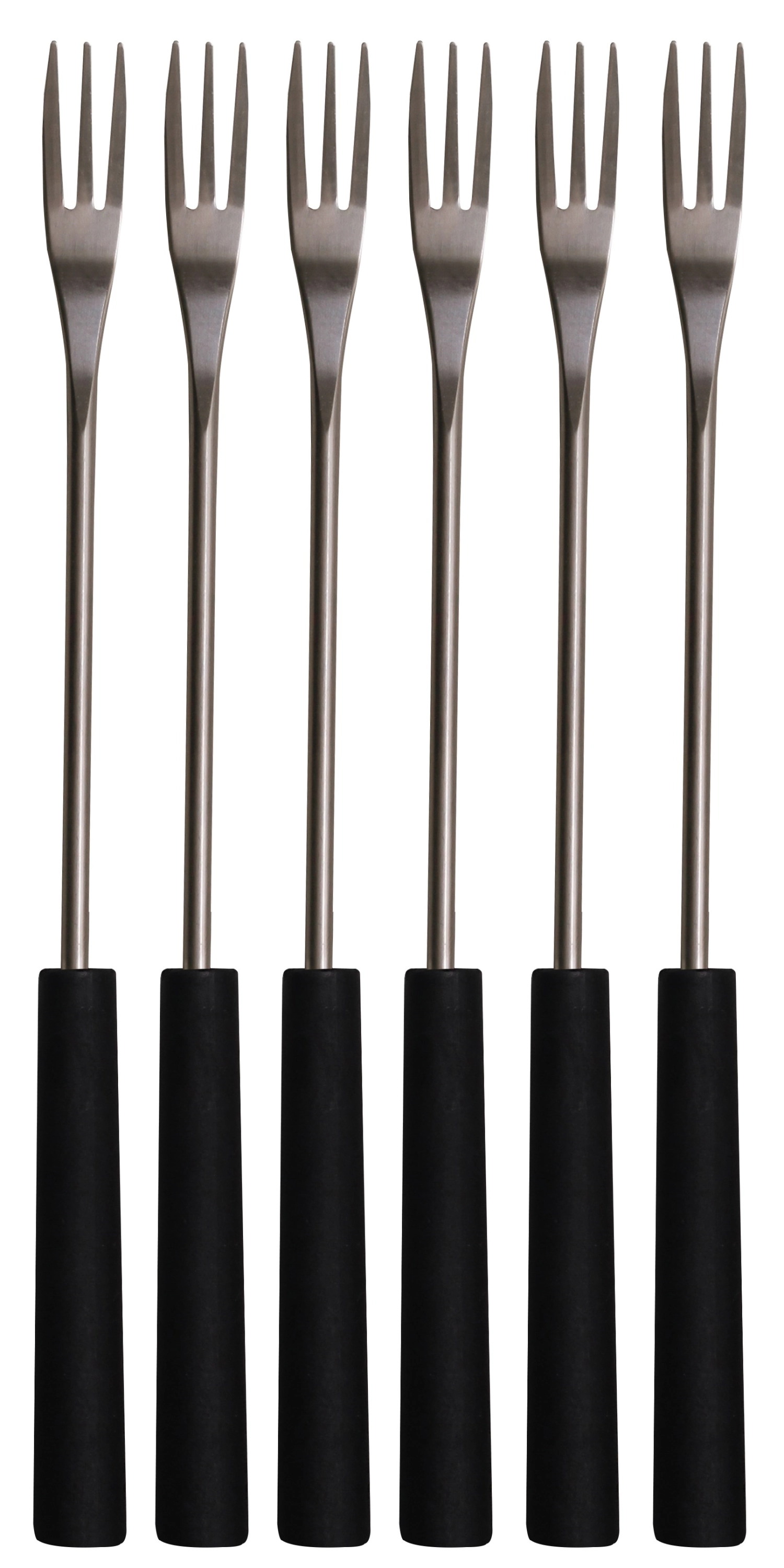 6x fourchettes à fondue au fromage 6x. plastique, noir