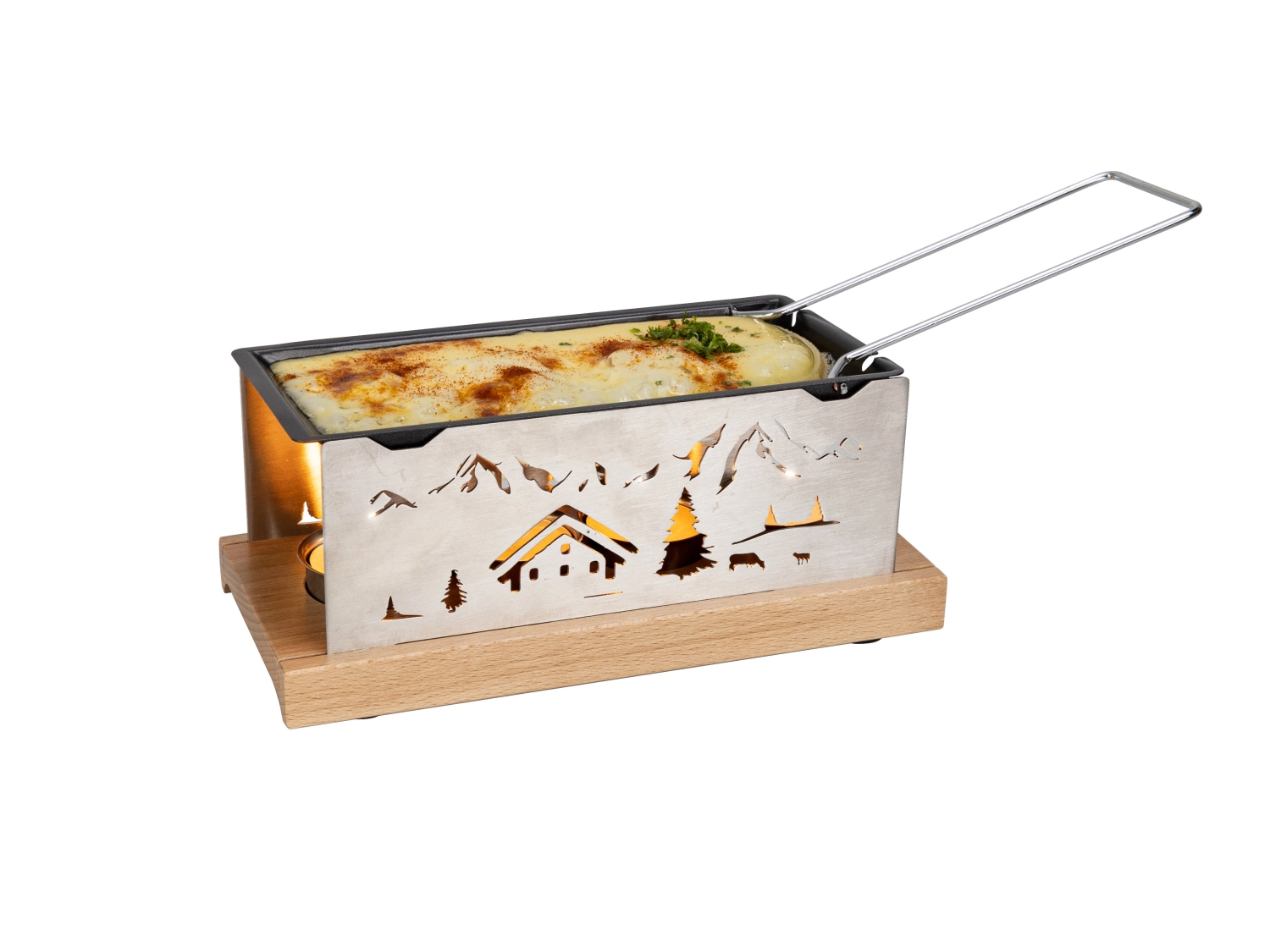 Raclette mit Rechaudkerzen und Etui Bergdorf, 10-teilig