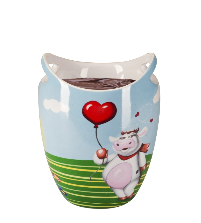 Schokoladenfondue-Set Cup, Kuh Ballon, blau, 4-teilig