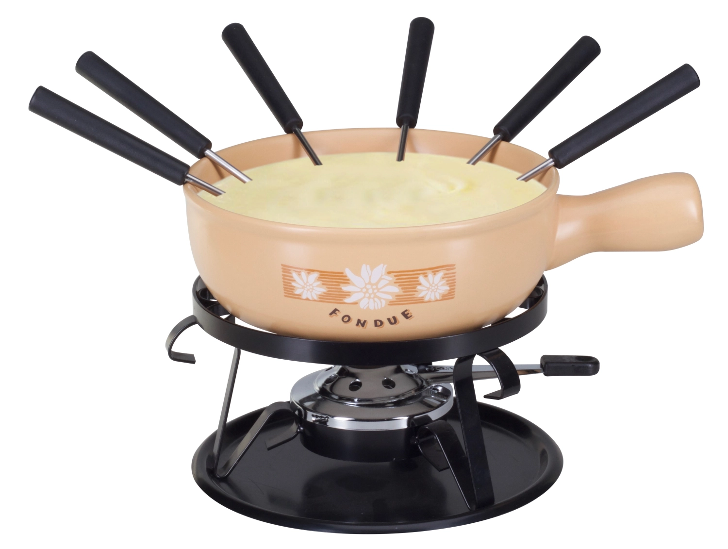 Käsefondue - Set Swiss Fondue,9-teilig, Ø 22 cm, beige