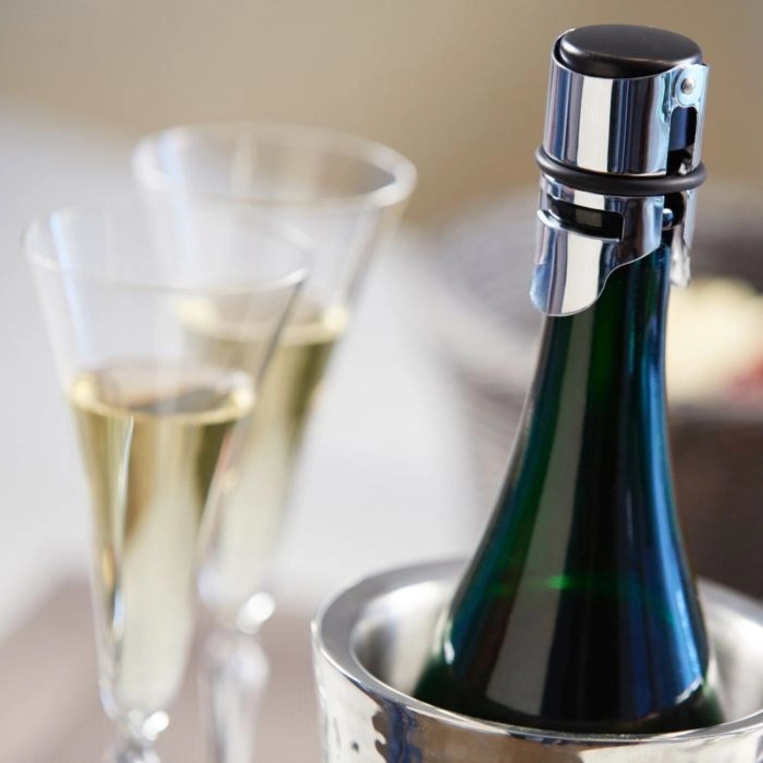 Bouchon pour bouteille de champagne vermo, chromé, 6.5x4x4cm