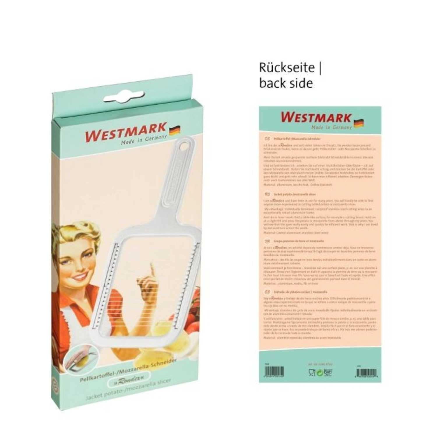 Rondex Retro Coupeuse de pommes de terre en robe des champs