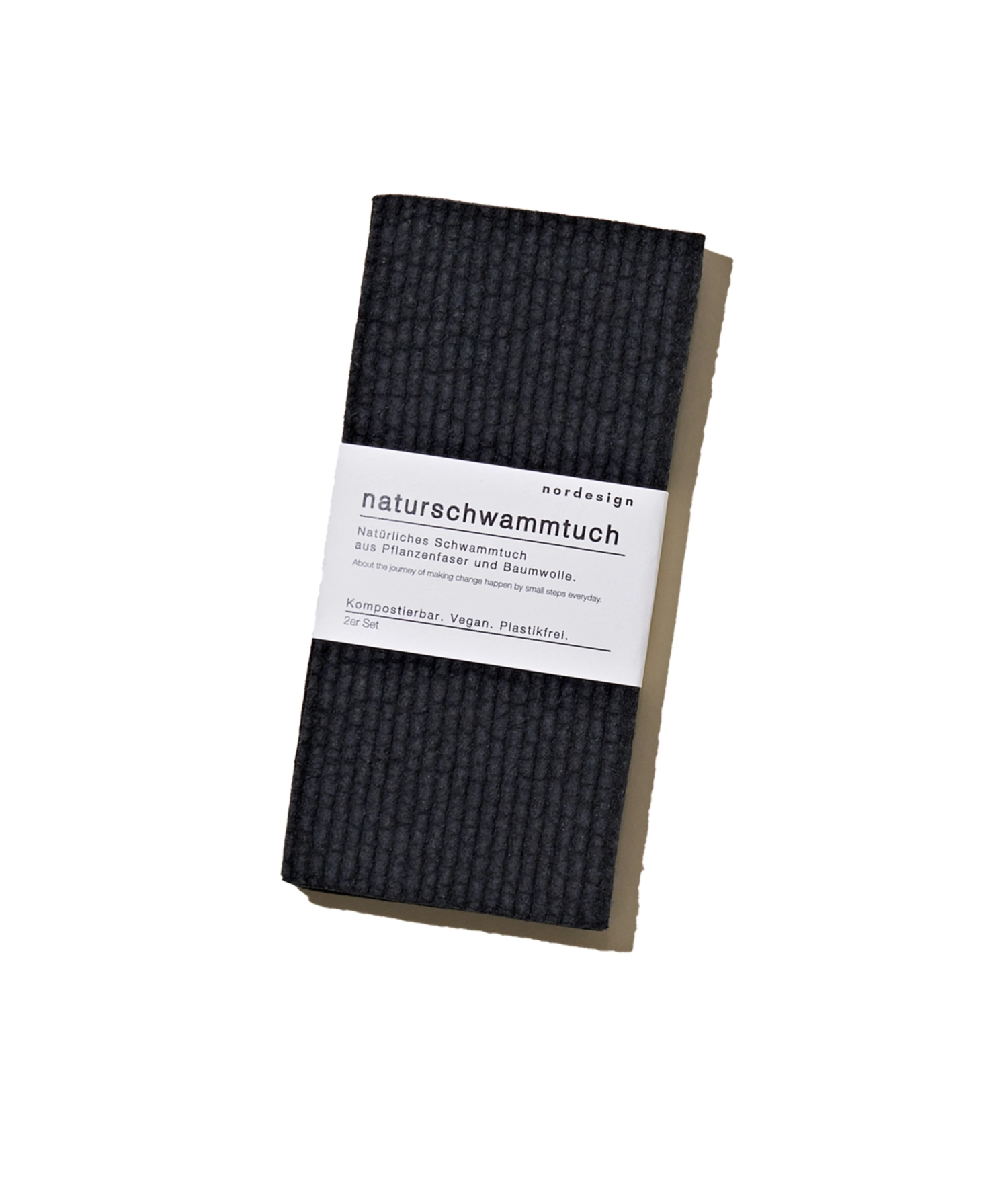 2 x dish cloth éponge naturelle, noir 17x8cm h1cm