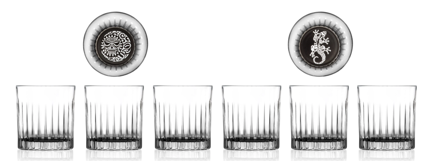 6er Set Maori Dof Becher u. Geko