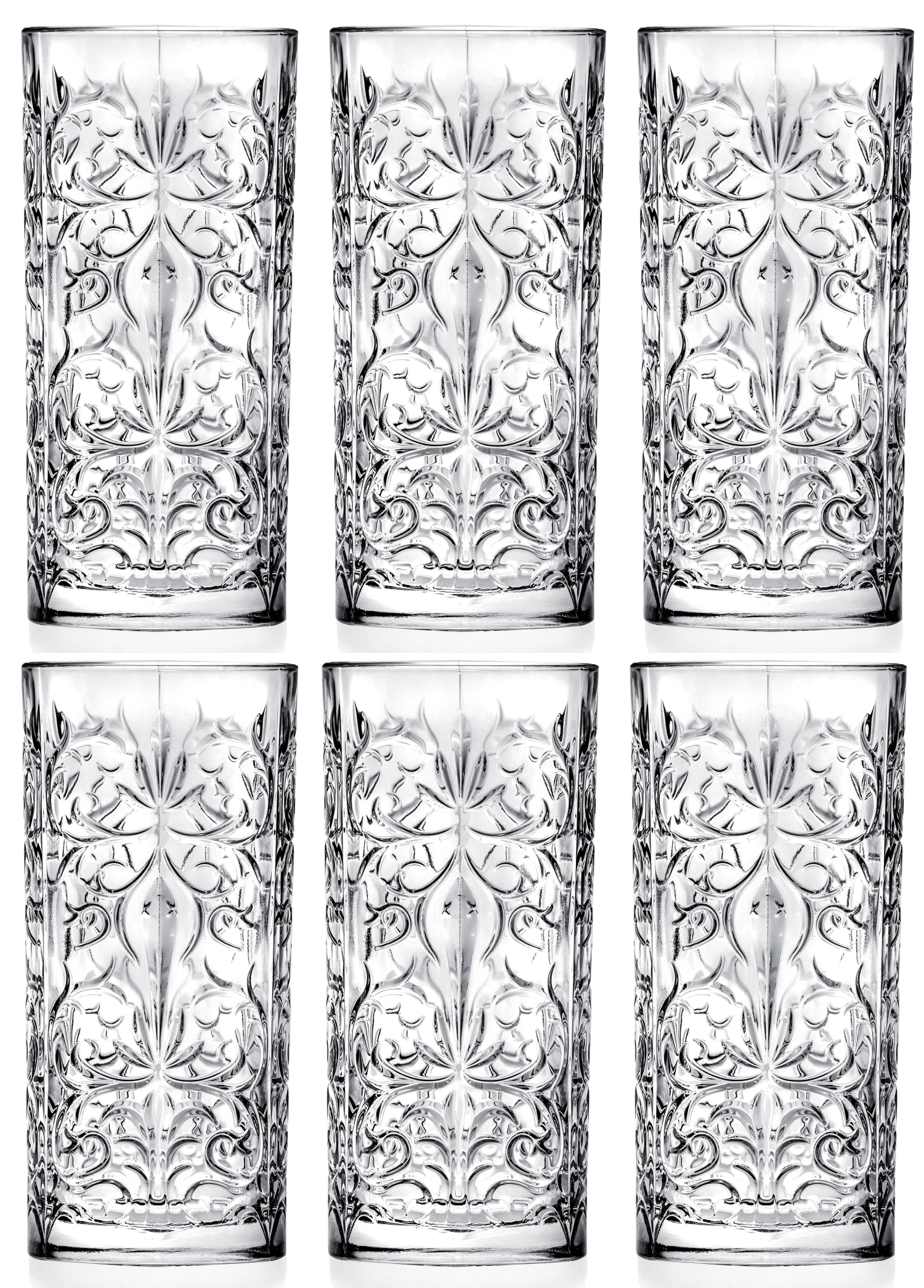 Set de 6 coupes tattoo hb ø7 h15 cm, 37cl