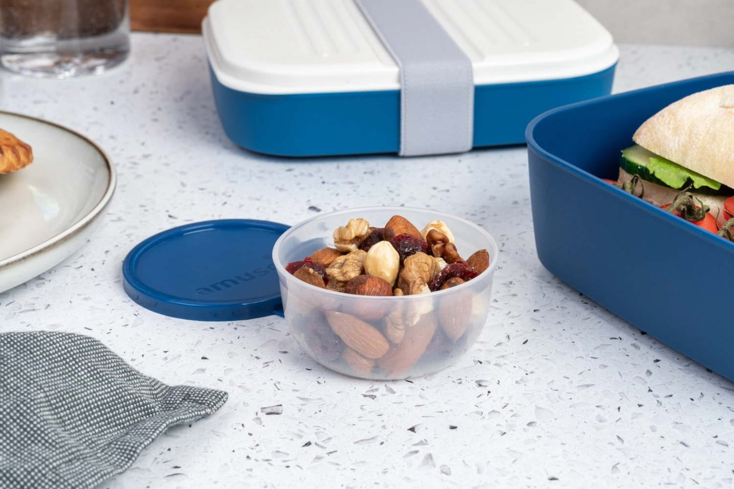 Amuse basic lunchbox 3 in 1 180x150x85mm bleu foncé