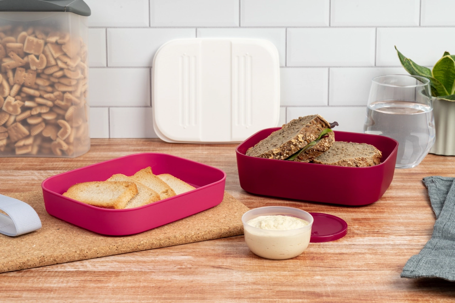 Amuse basic boîte à lunch 3 en 1 180x150x85mm rouge rubis