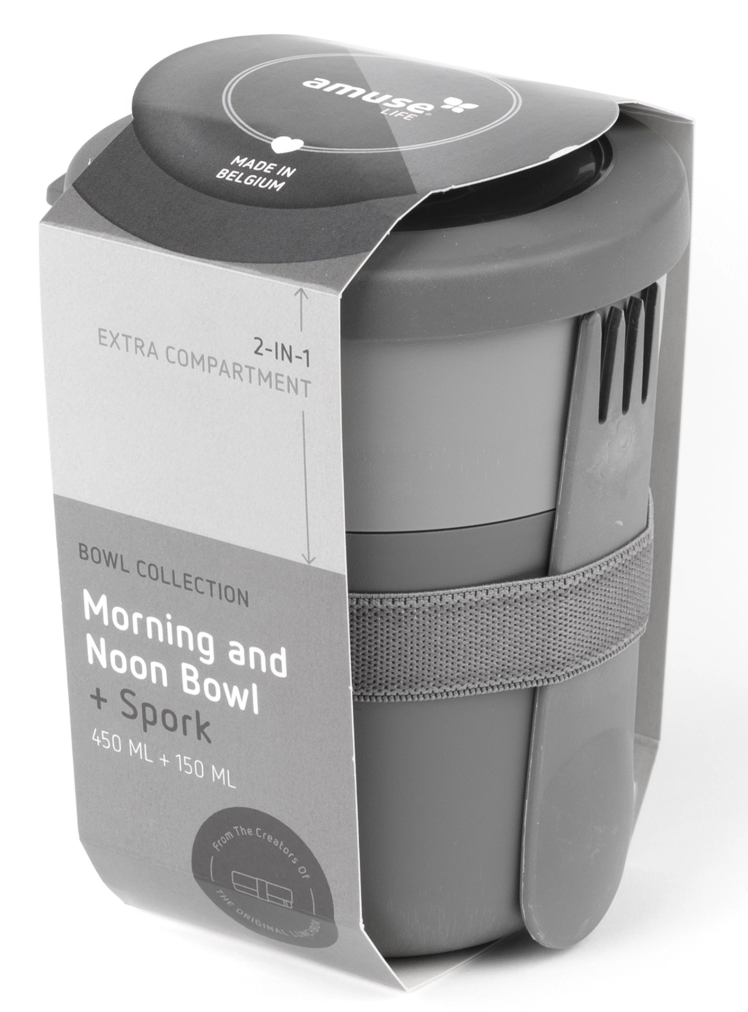 Amuse life morning & noon bol ø105x142mm gris