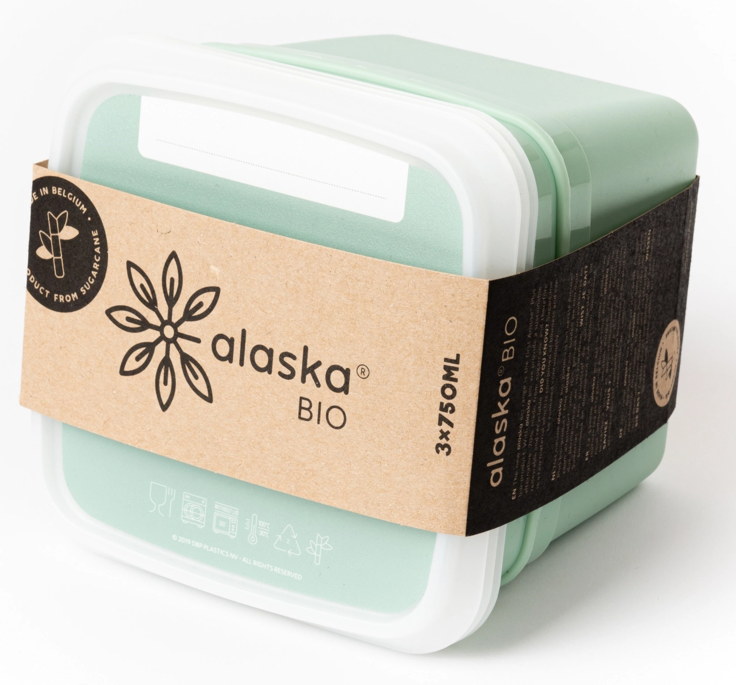 3er Set Alaska Bio Gefrierboxen 750ml grün