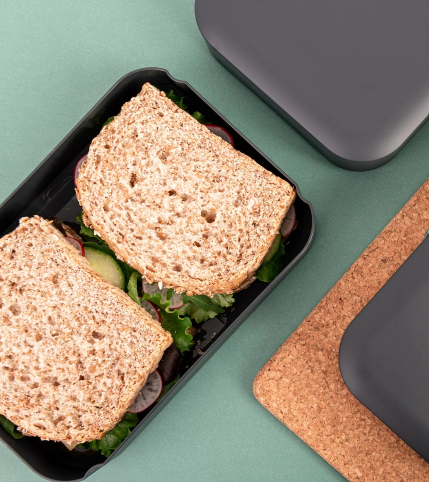 Amuse plus boîte à lunch zero waste 210x140x50mm gris