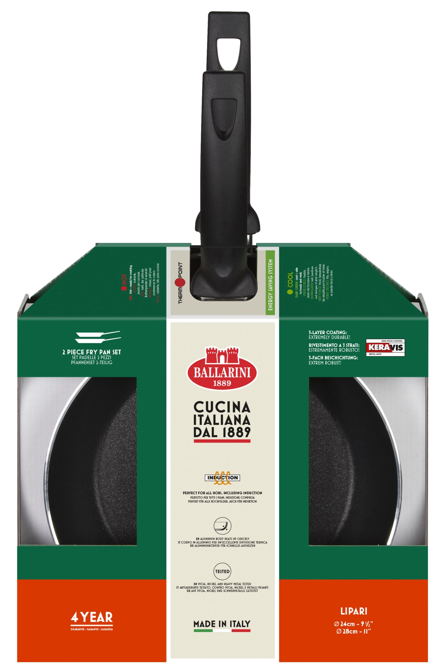 Set de 3 poêles Lipari compatibles avec l'induction