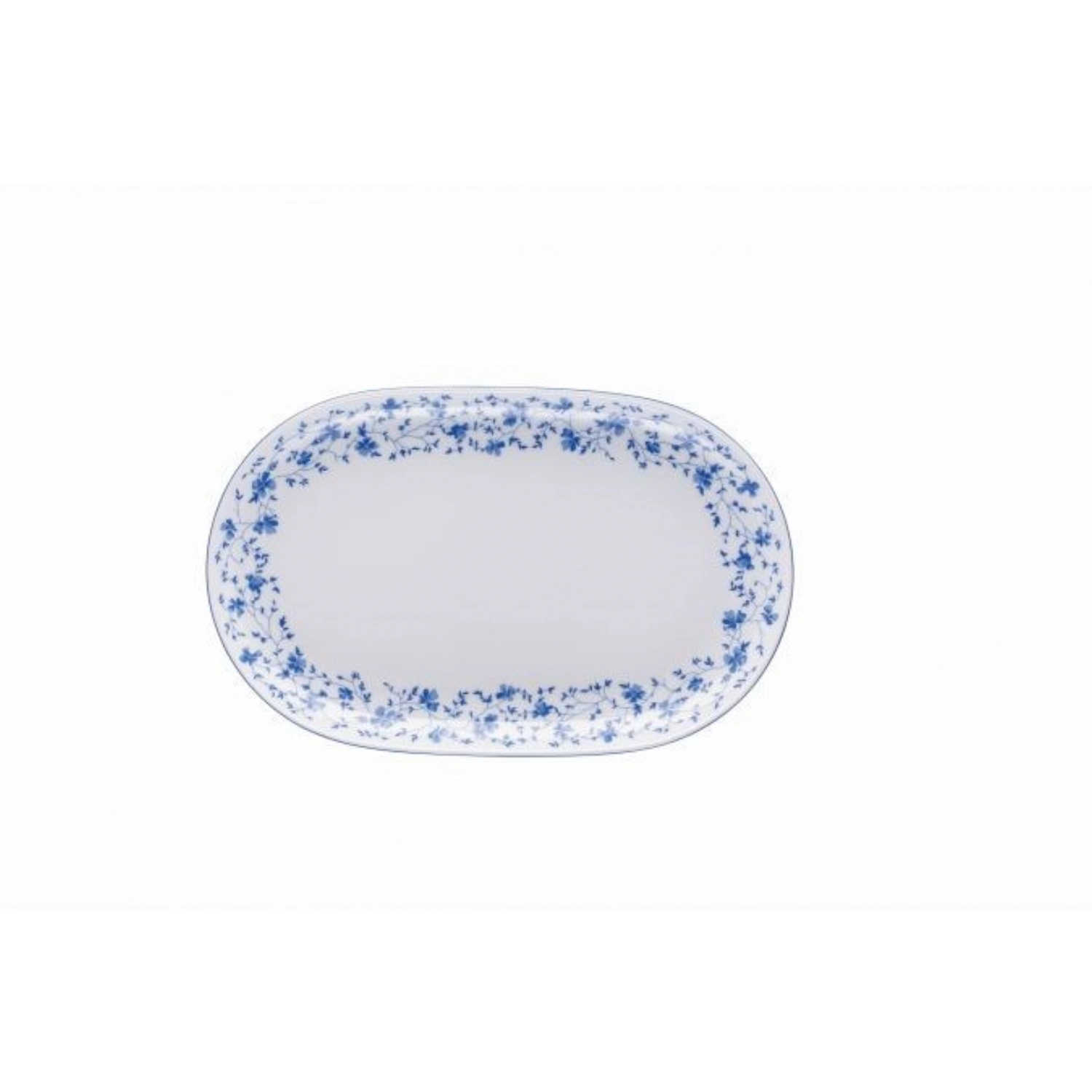 Form 1382 Fleurs bleues Plat ovale