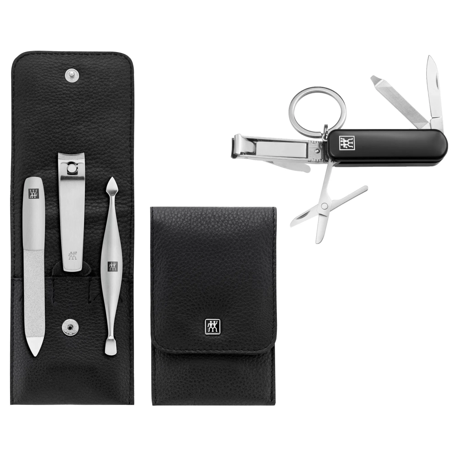 TWINOX Taschenetui Leder schwarz, 3-tlg. & Multi Tool