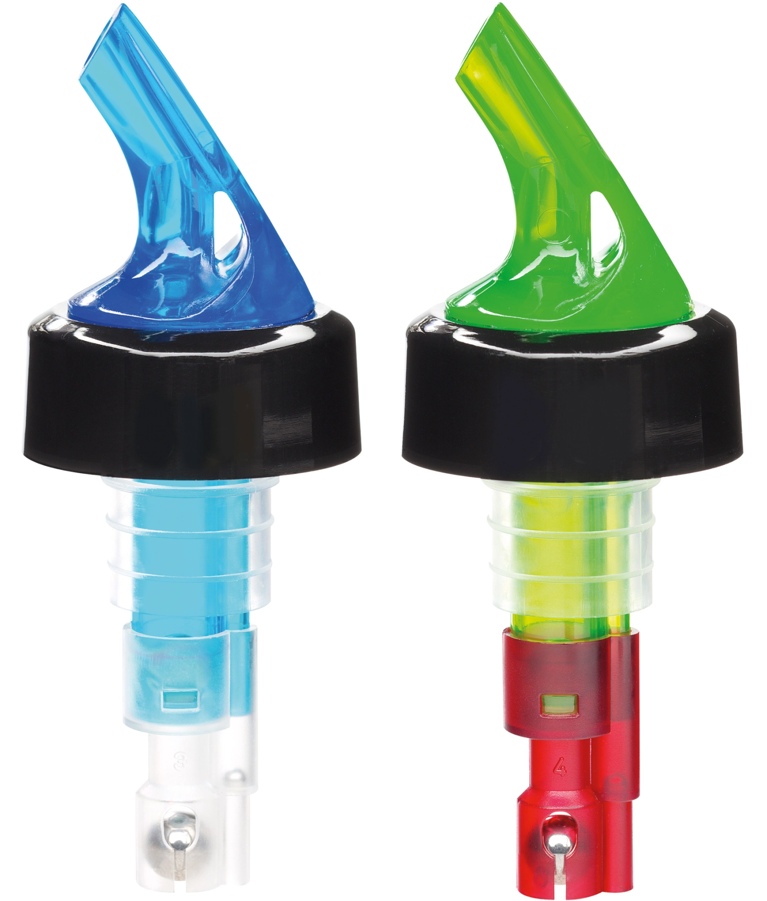 2 pcs. posi pour bec verseur doseur bleu, vert 4cl