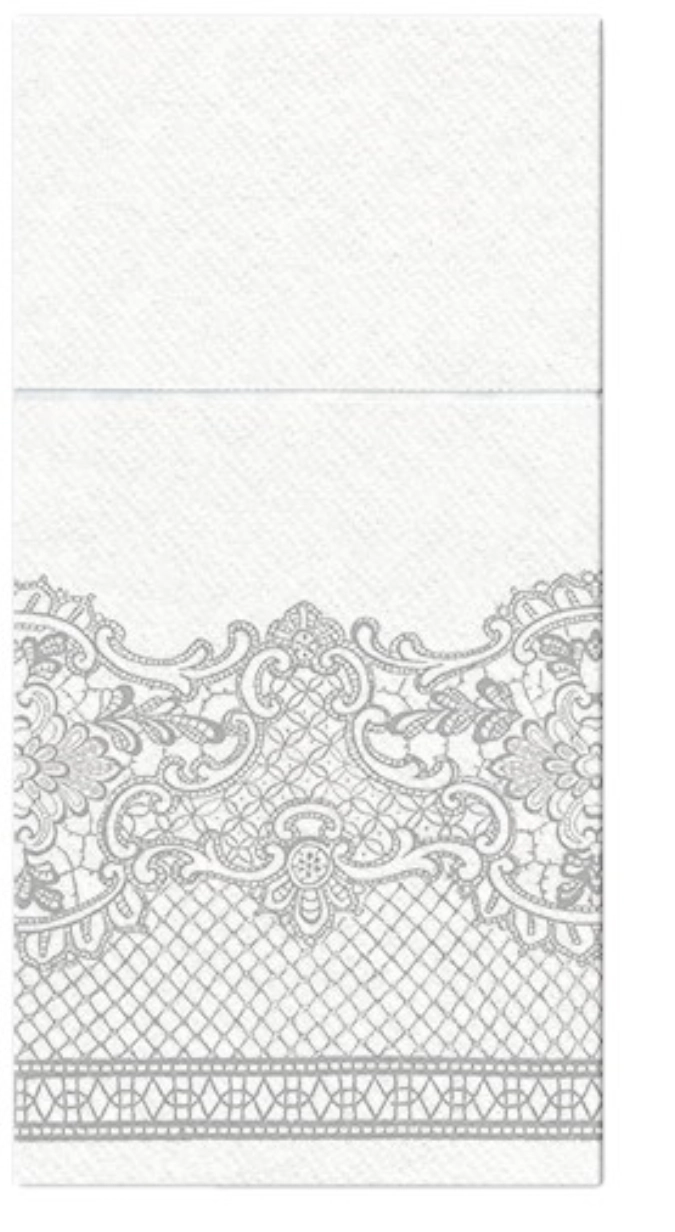 Bestecktasche 25x Royal lace silber, 40x40cm