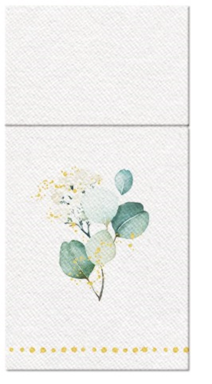 Bestecktasche 25x Golden eucaliptus, 40x40cm