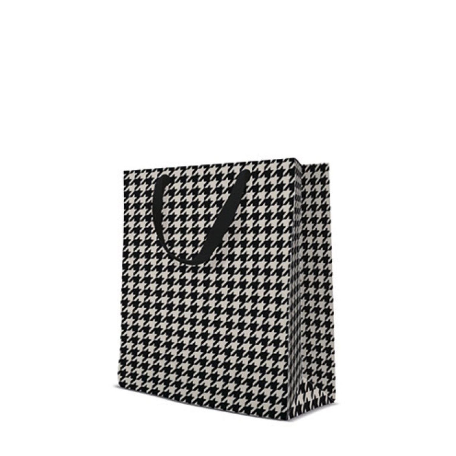 Pochette cadeau pied-de-poule 20x10x25cm