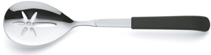 Buffet-Thermo Chafing-Löffel, Schlitz Griff schwarz